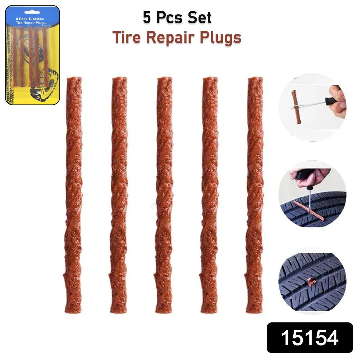 Tyre Repair Strips – Emergency Puncture Seal (5 Pcs) – side view