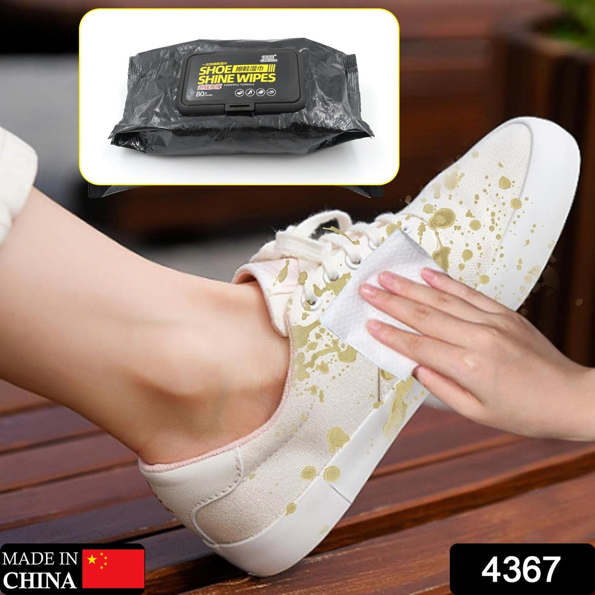 Shoe Cleaning Wet Wipes – 80 Pack Travel Friendly – side view