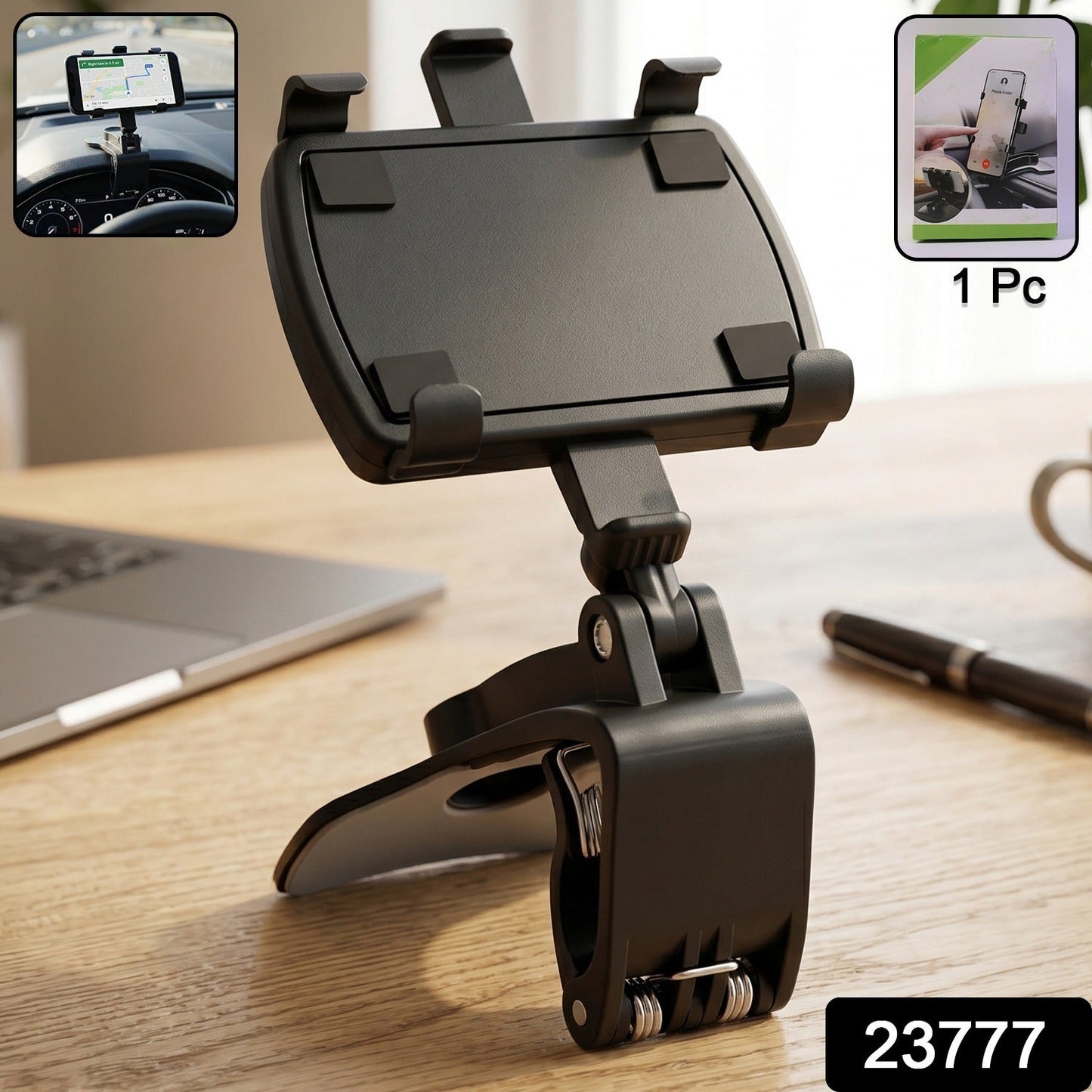 360 degree rotatable car dashboard mobile phone holder clip mount with strong grip
