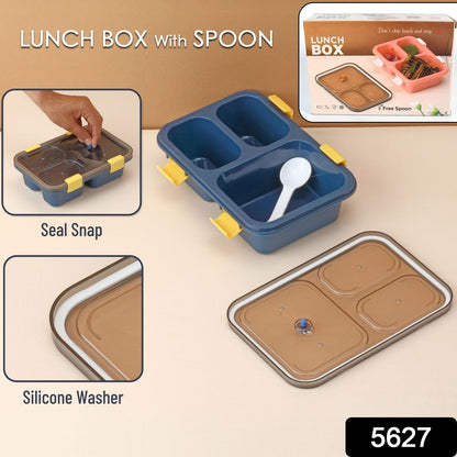 Kids Lunch Box – 3-Compartment, Leak-Proof Tiffin – side view