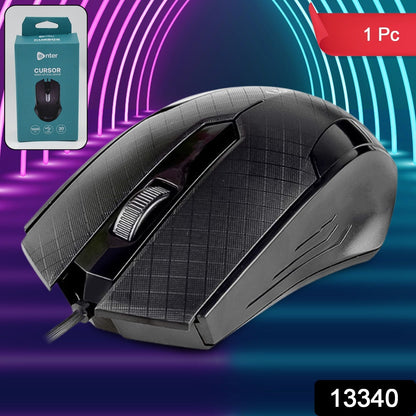 Wired Optical Mouse – Ergonomic, 1000 DPI for Laptop – side view