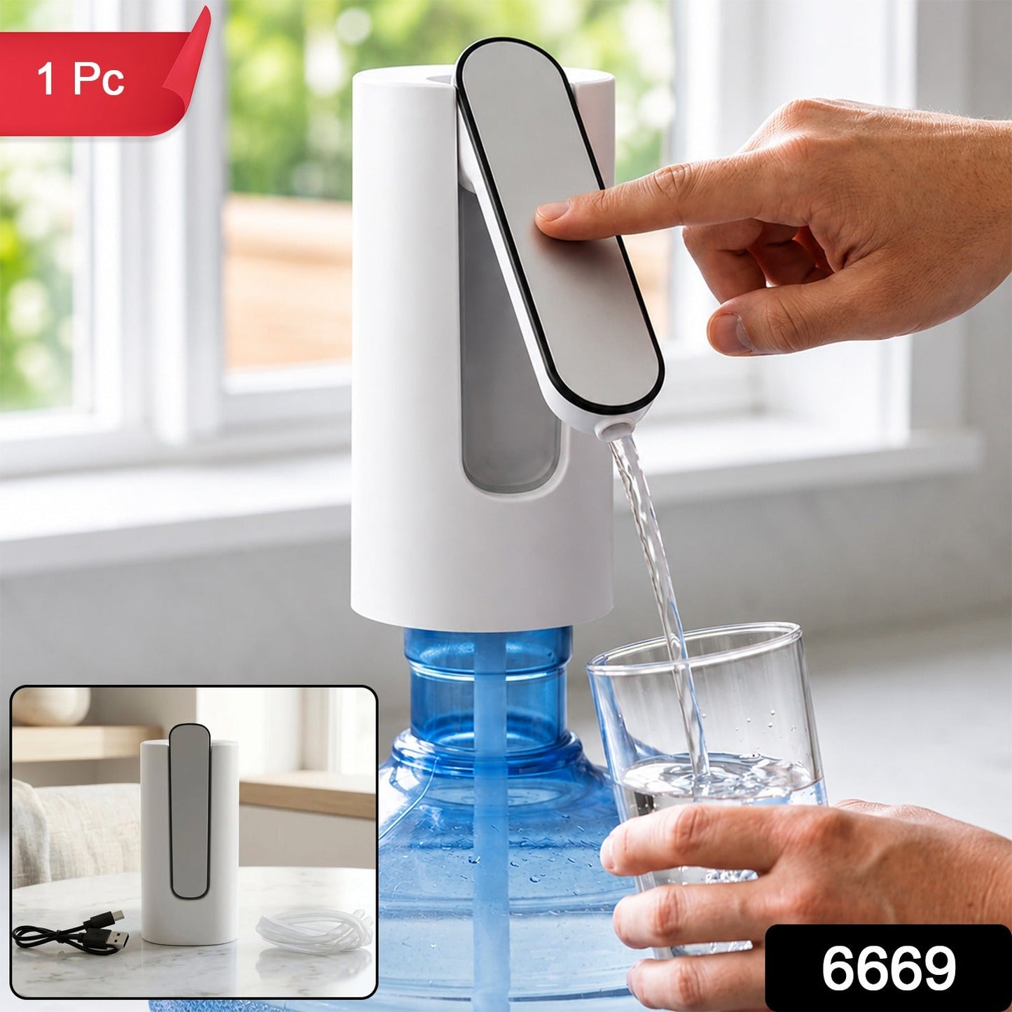 Office Use Electric Water Dispenser Pump USB Rechargeable Foldable (1 Pc)