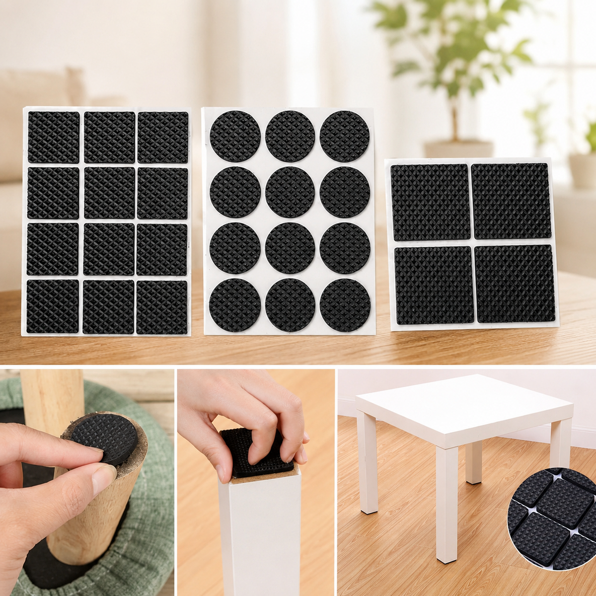 Rubber Furniture Pads – Self-Adhesive Floor Protectors