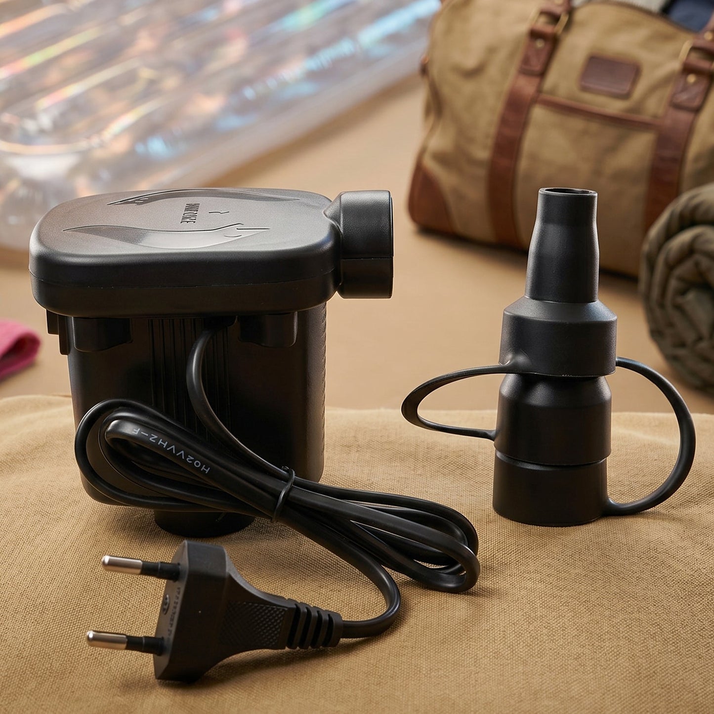 Set of three interconnecting nozzles for the electric air pump, compatible with various valve sizes.