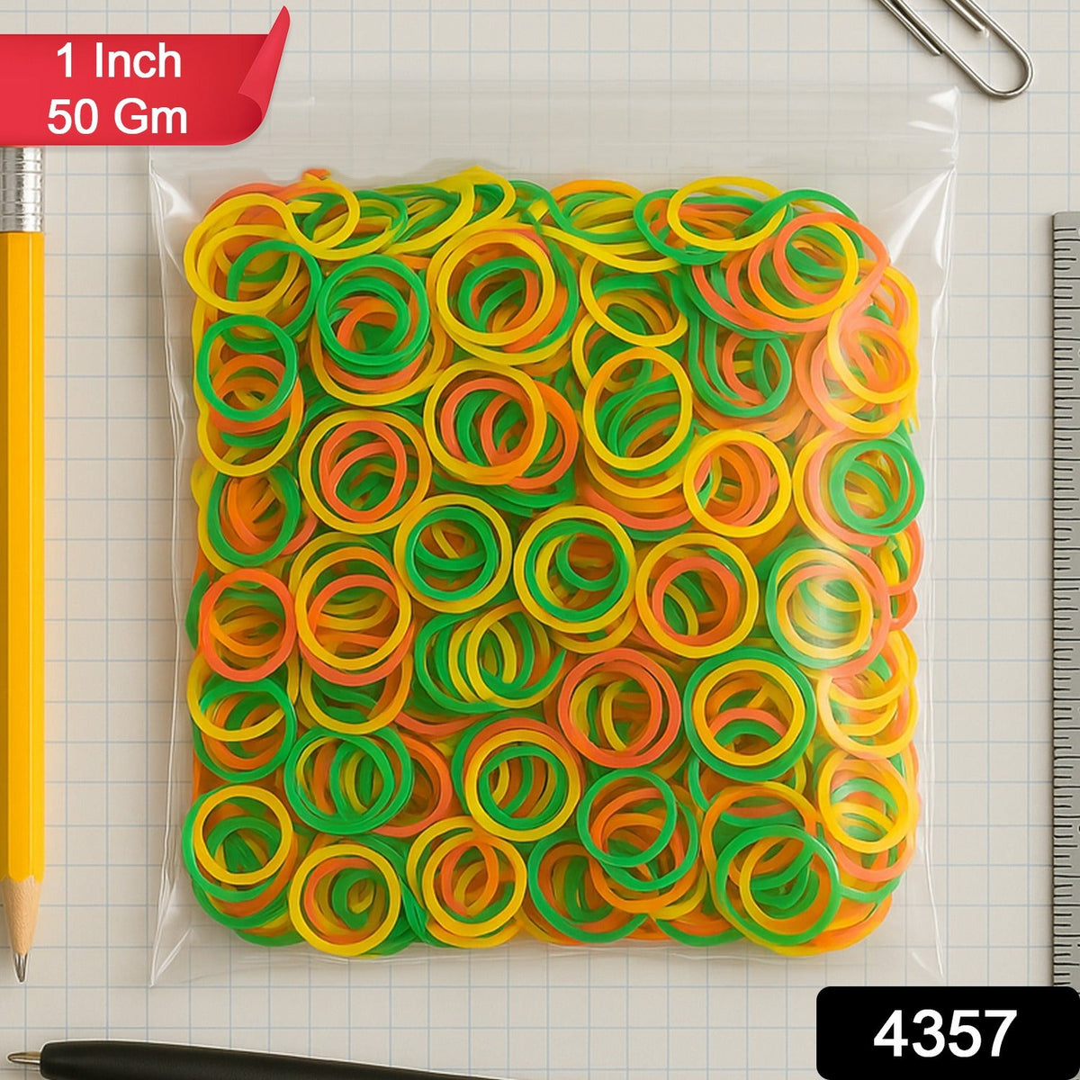 Elastic Rubber Bands – Multicolor, Durable for Office & Home – close-up