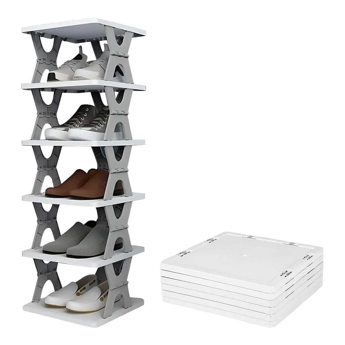 Foldable Shoe Rack 6-Layer – Space-Saving Organizer – alternate view