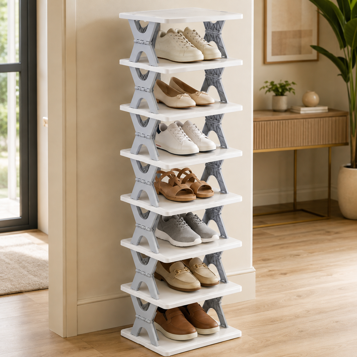 Foldable Shoe Rack – 8-Layer Space-Saving Storage