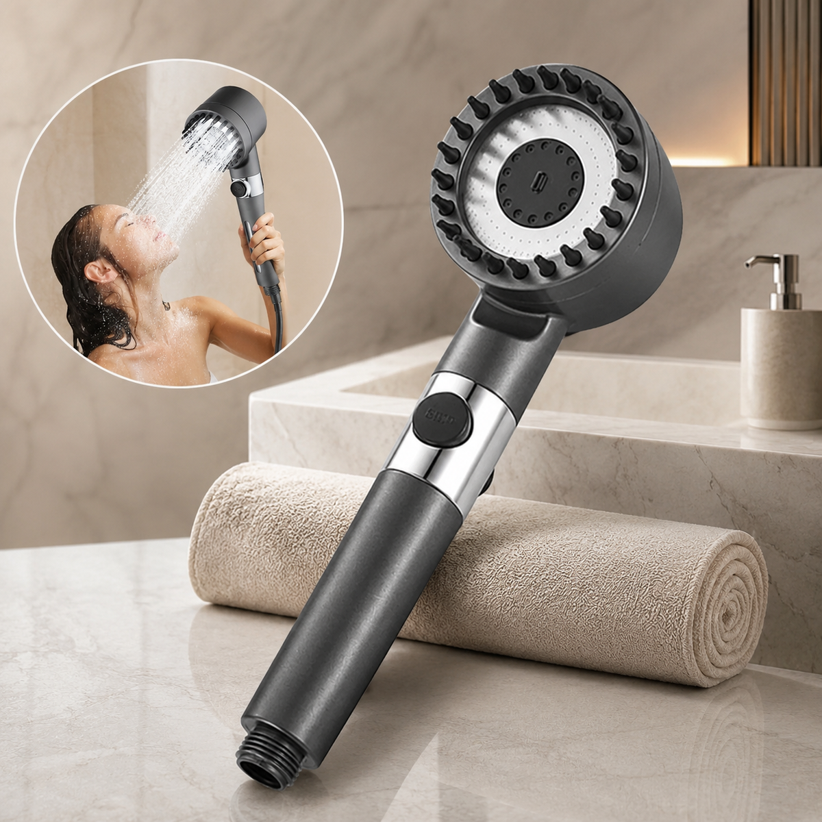 Shower Filter Head – 3 Modes, Chlorine Removal