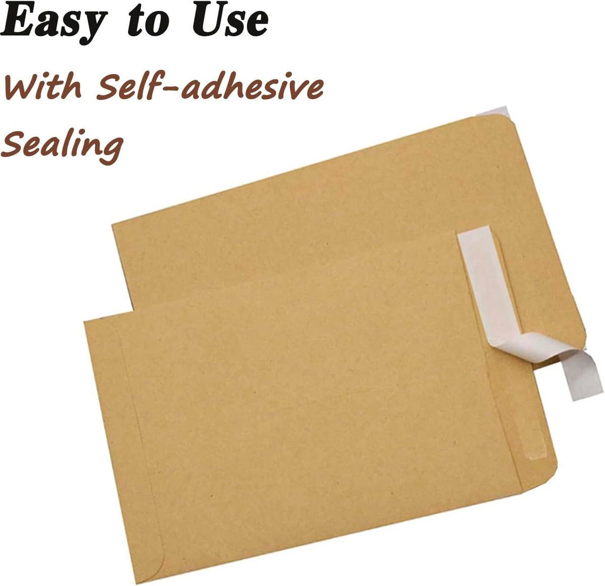 Brown Kraft Envelopes – Self-Seal for Invitations & Office – detail view