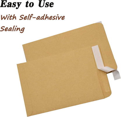 Brown Kraft Envelopes – Self-Seal for Invitations & Office – detail view