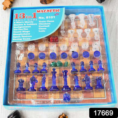 Family Board Game set – 13-in-1 Magnetic Chess & Ludo – side view