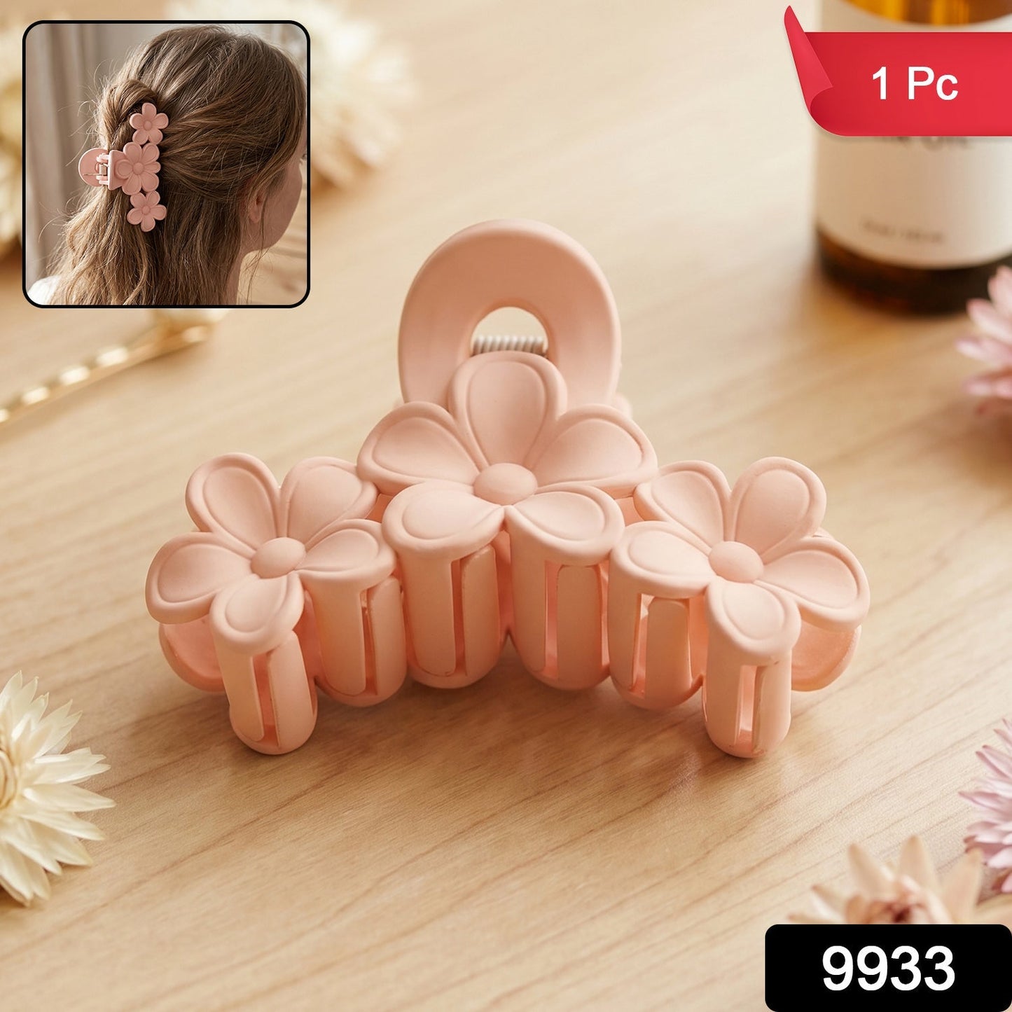 Pack of stylish hair claw clips in pink