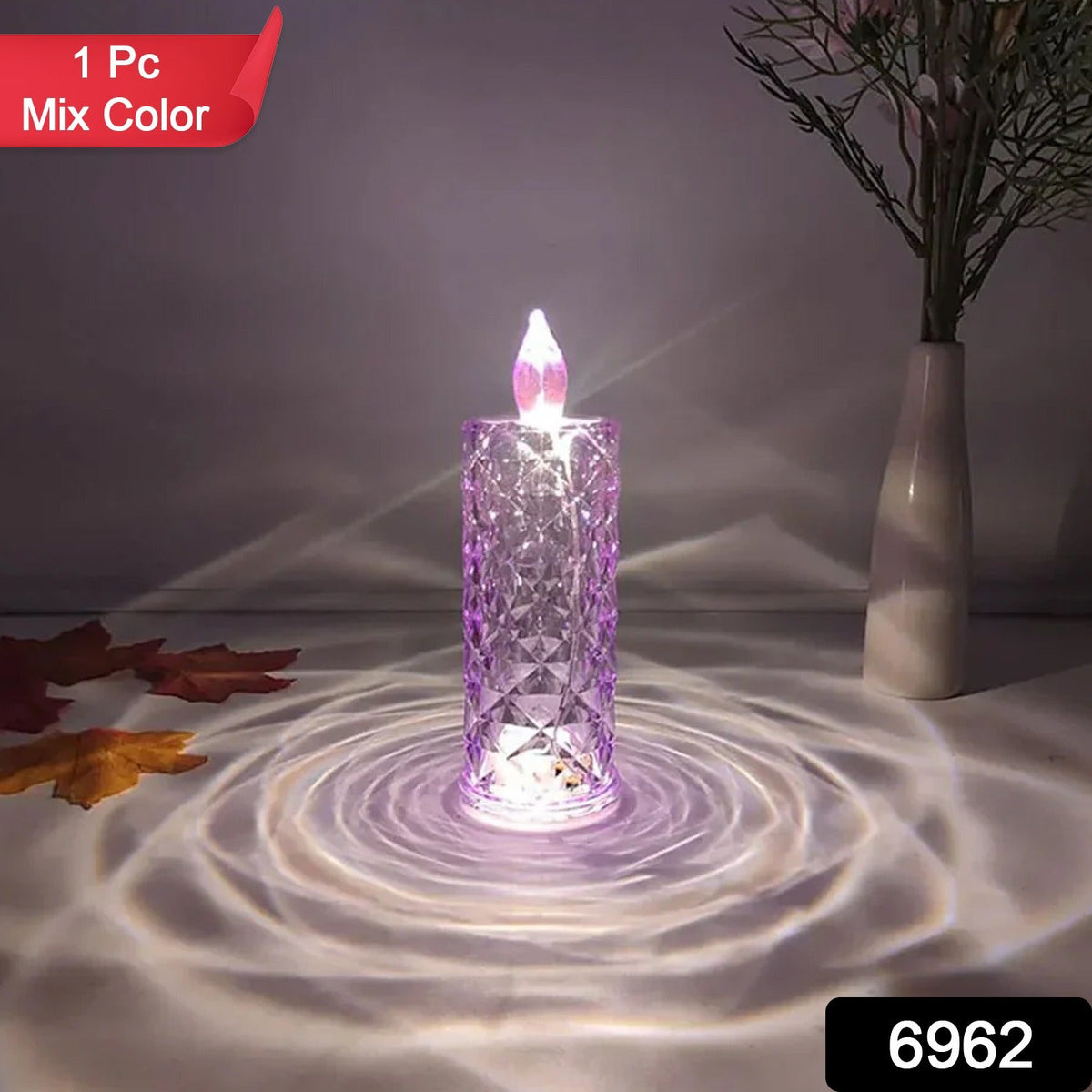 Crystal Candlelight – Multicolor Decorative Candle – side view