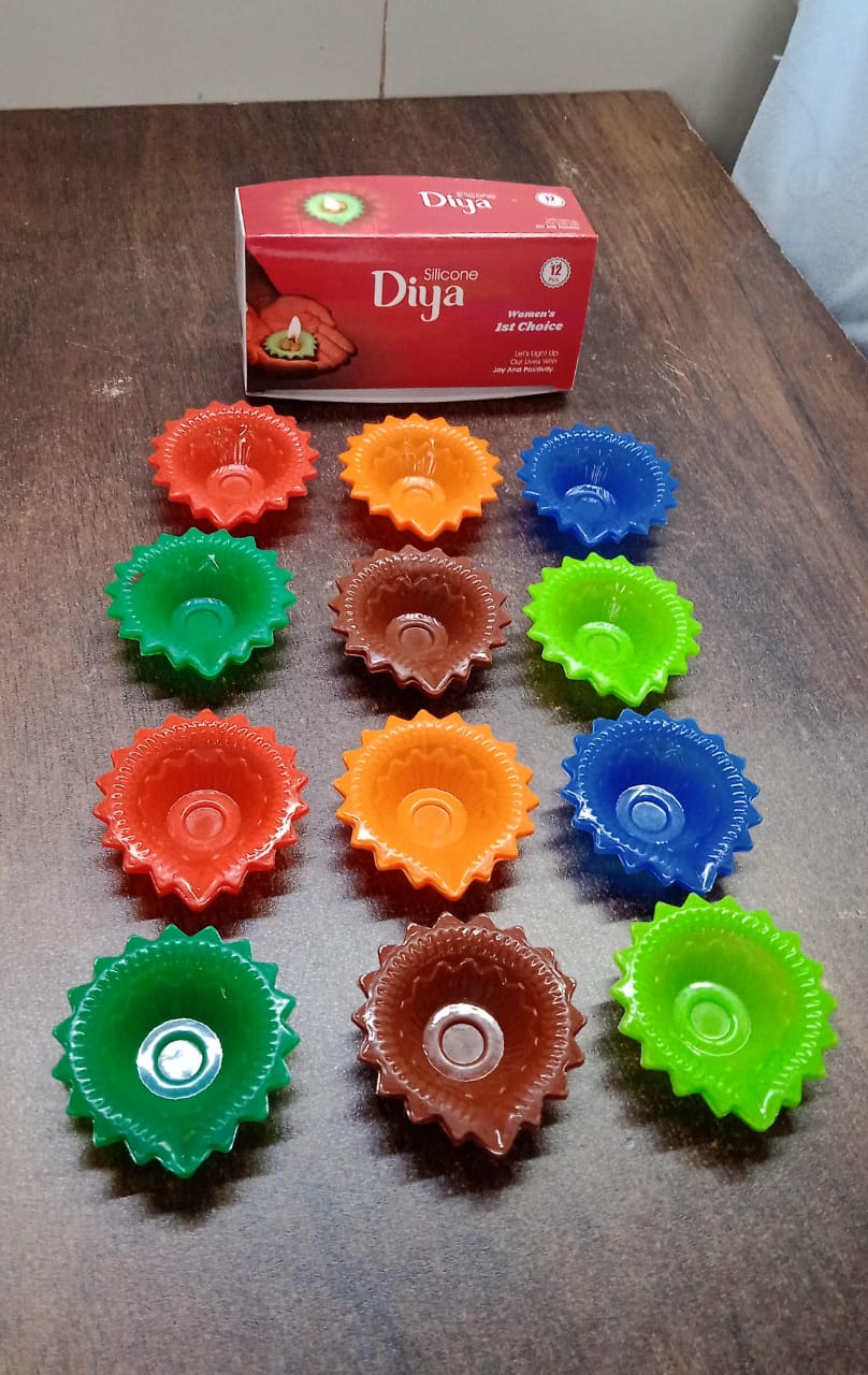 Silicone Diwali Diya – Colourful Reusable set (12 Pcs) – view 9