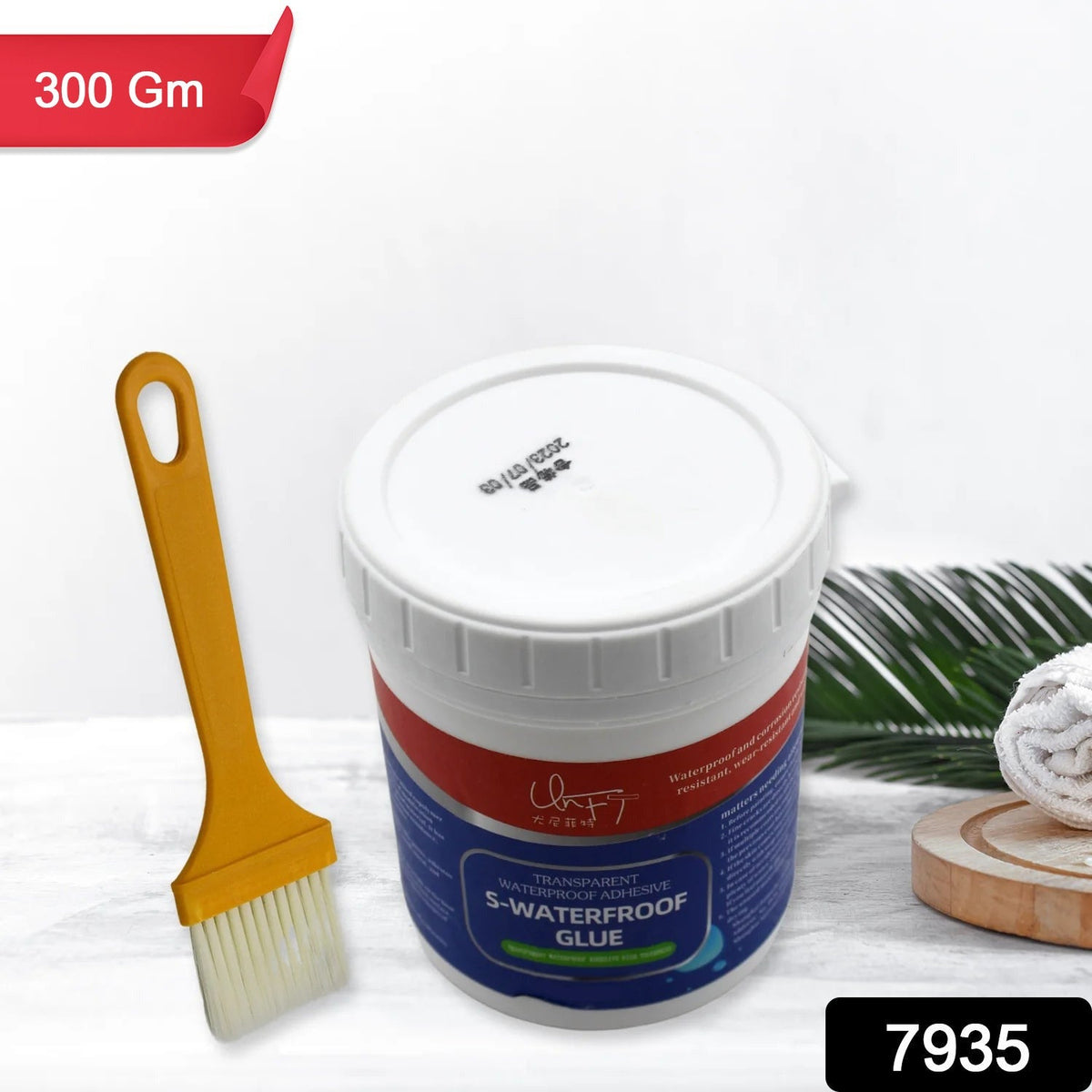 Waterproof Glue – Transparent 300g with Brush – close-up