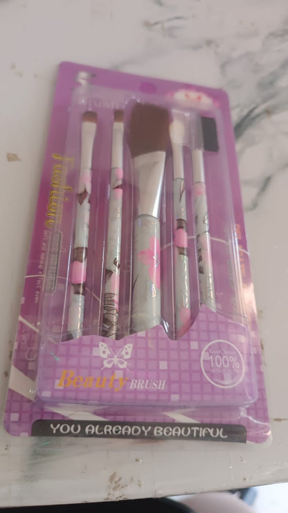Makeup Brush set – 5-Piece Floral Face, Eyes & Lips Kit – view 7