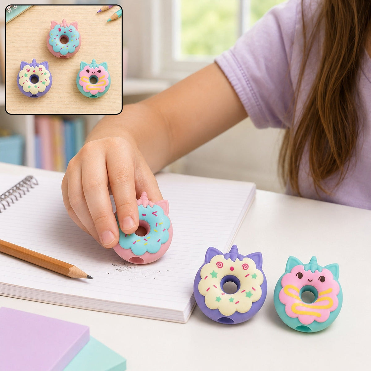 Donut Erasers – Non-Toxic 3pc set for Kids
