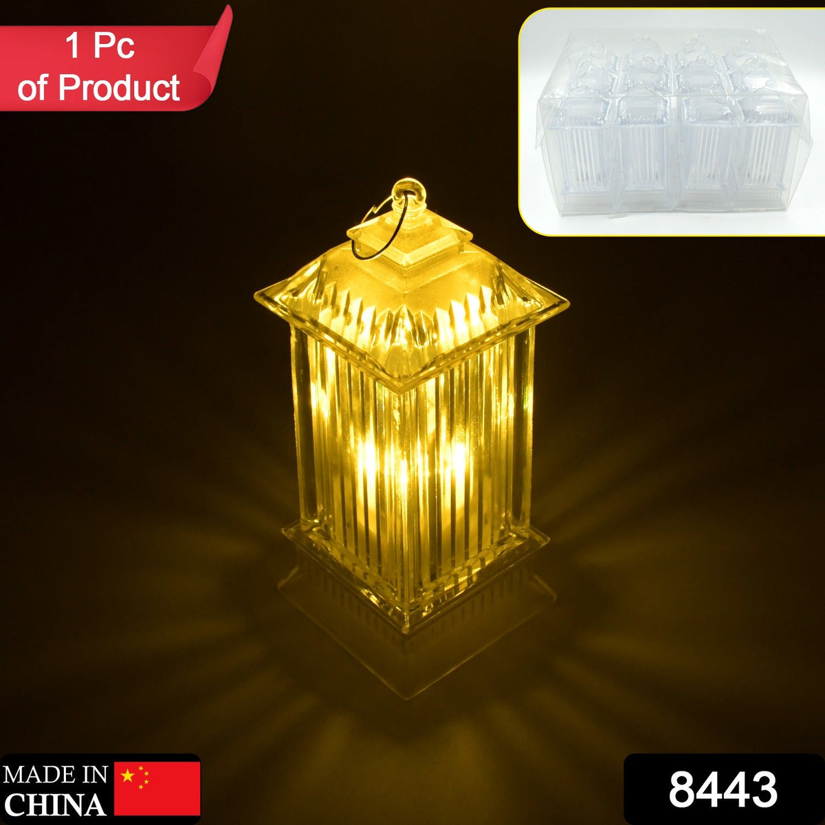 LED Crystal Lamp – Festive Flickering Candle Decor – side view