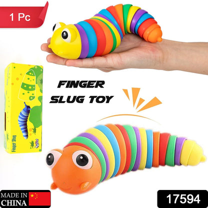 Rainbow Slug Fidget Toy – Stress Relief & Sensory Play – side view