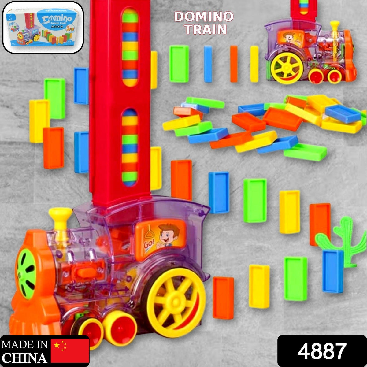 Domino Train set – 40-Piece Automatic Block Laying Toy – side view