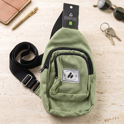 Kids Multi Pocket Sling Crossbody Chest Bag Canvas Bag for Little Boys Girls (1 Pc)