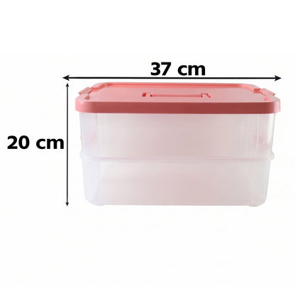 Large plastic storage bin with lid for wardrobe and shelves