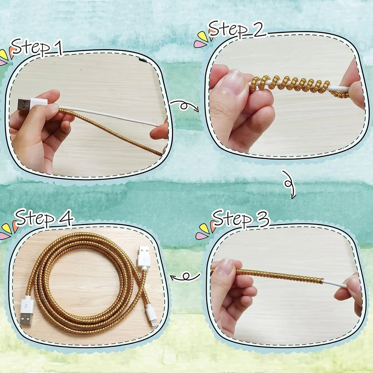 Spiral Cable Protector Sleeve – Flexible Cord Saver – view 7