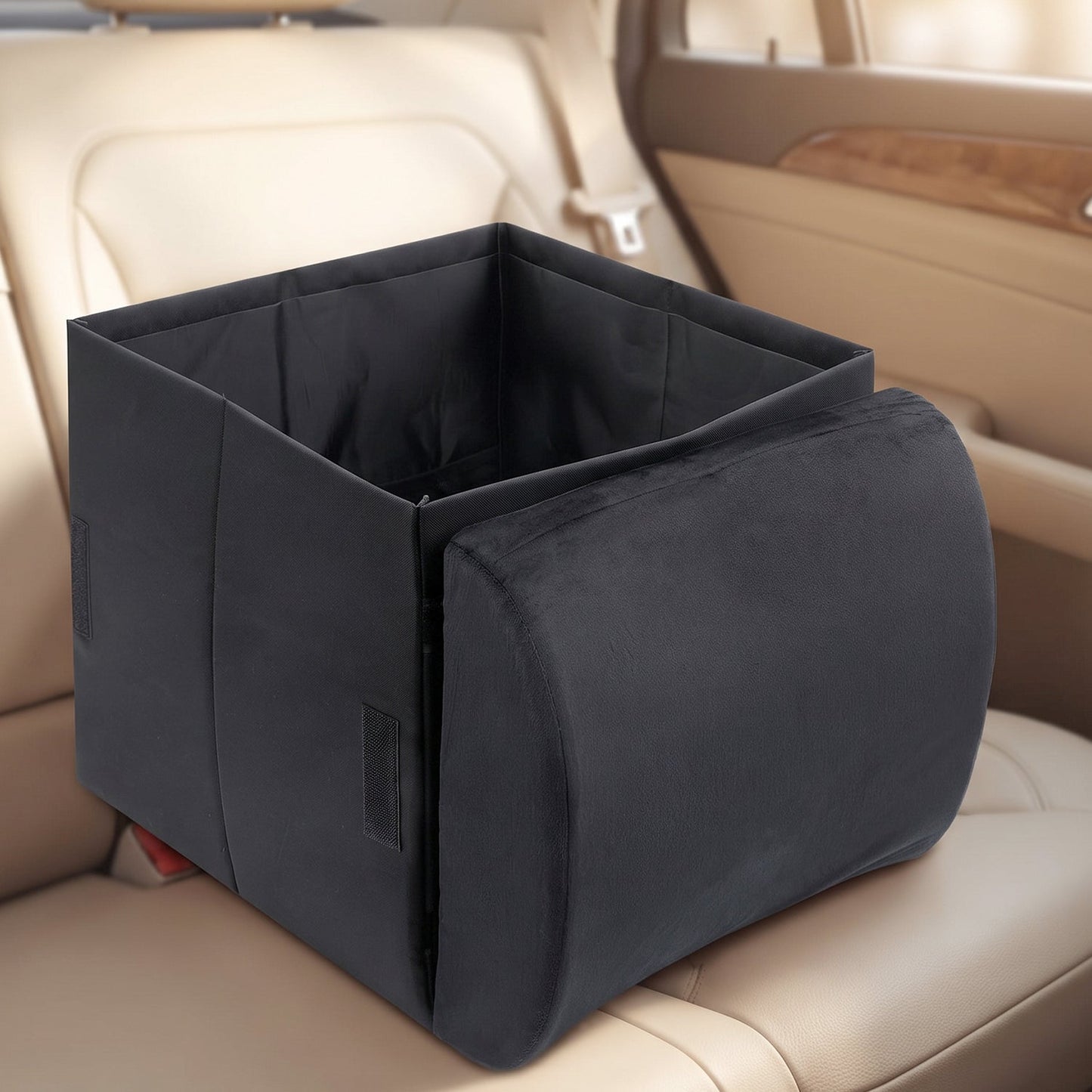 Multipurpose car seat organizer with cushioned armrest