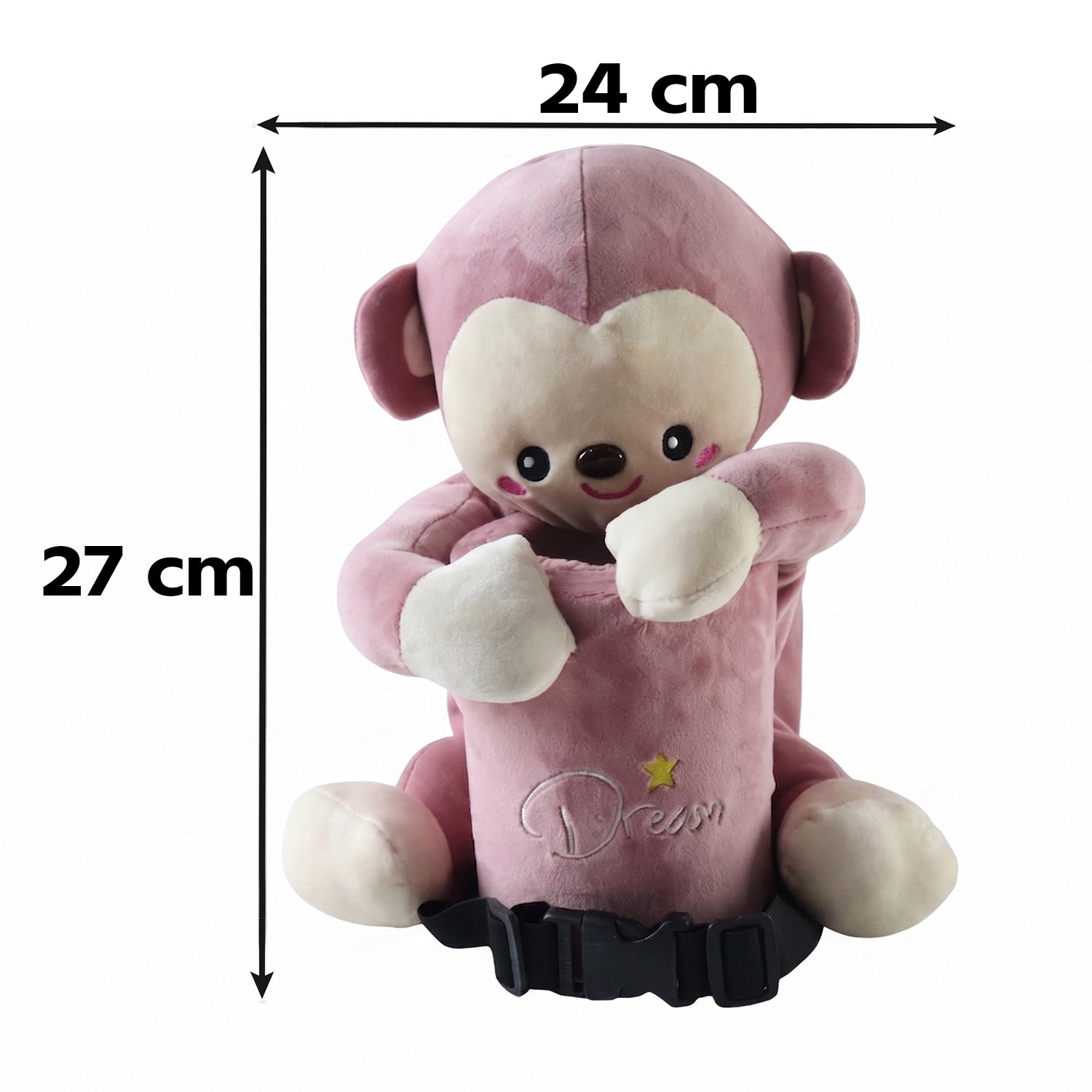Plush monkey car organizer for rubbish and tissues