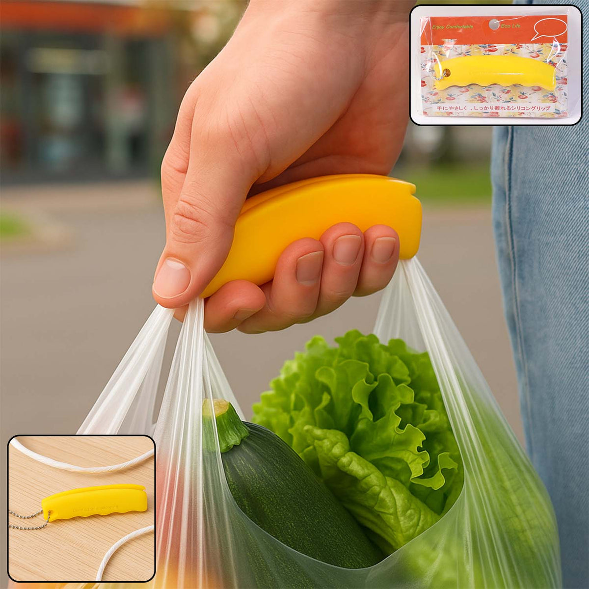 Silicone Bag Carrier – Comfort Grip & Keychain