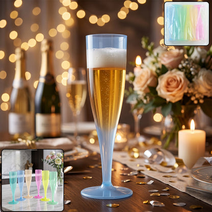Colourful plastic goblets for juice, wine and cocktails