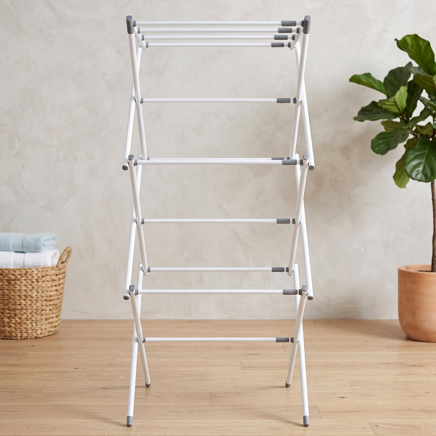 3 Tier Folding Clothes Drying Rack Laundry Cloth Dryer Stand for Balcony (1 Set) view 4