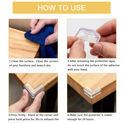 Child safety corner covers to prevent bumps and injuries