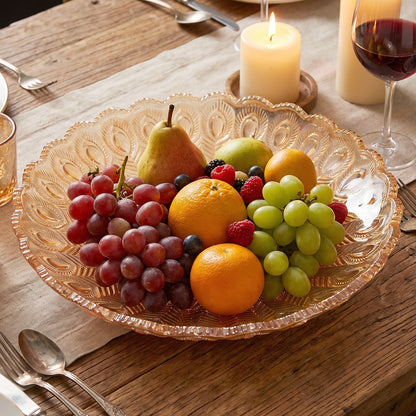 Crystal clear round platter for table serving and gifting