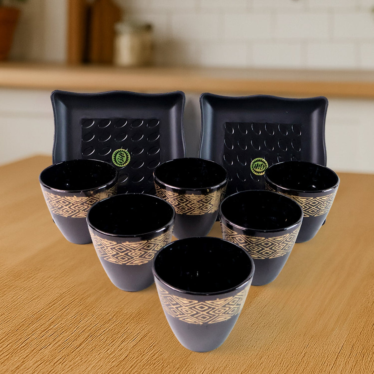 Ceramic Bowl and Cup set – 8 pc Dining Collection – close-up