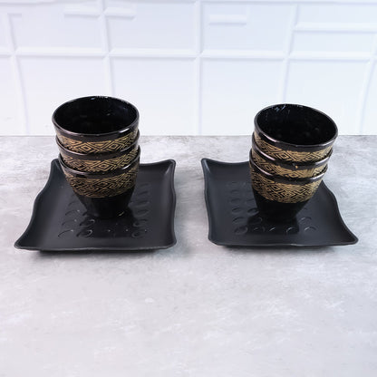 Ceramic Bowl and Cup set – 8 pc Dining Collection – detail view