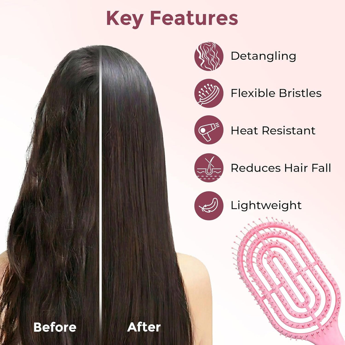 Detangling Hair Brush – Faster Drying & Gentle Scalp Massage – view 7