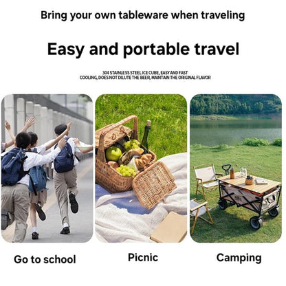 Reusable steel cutlery kit for school, work and outings