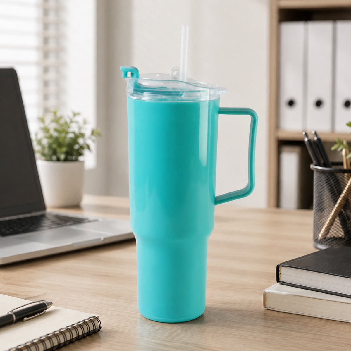 Office Desk Tumbler 1800 ml with Handle and Straw Lid – view 7
