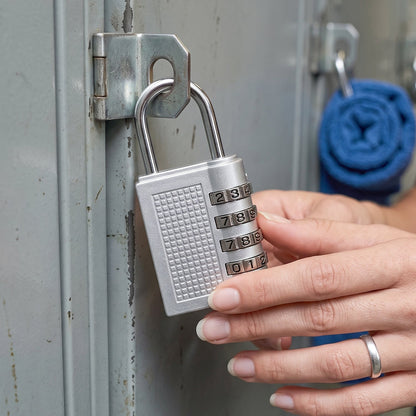 4 Digit Combination Padlock Resettable Number Lock for Luggage and Locker (1 Pc) view 4