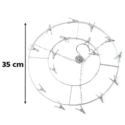 Space saving multi peg hanger for balcony and indoor drying