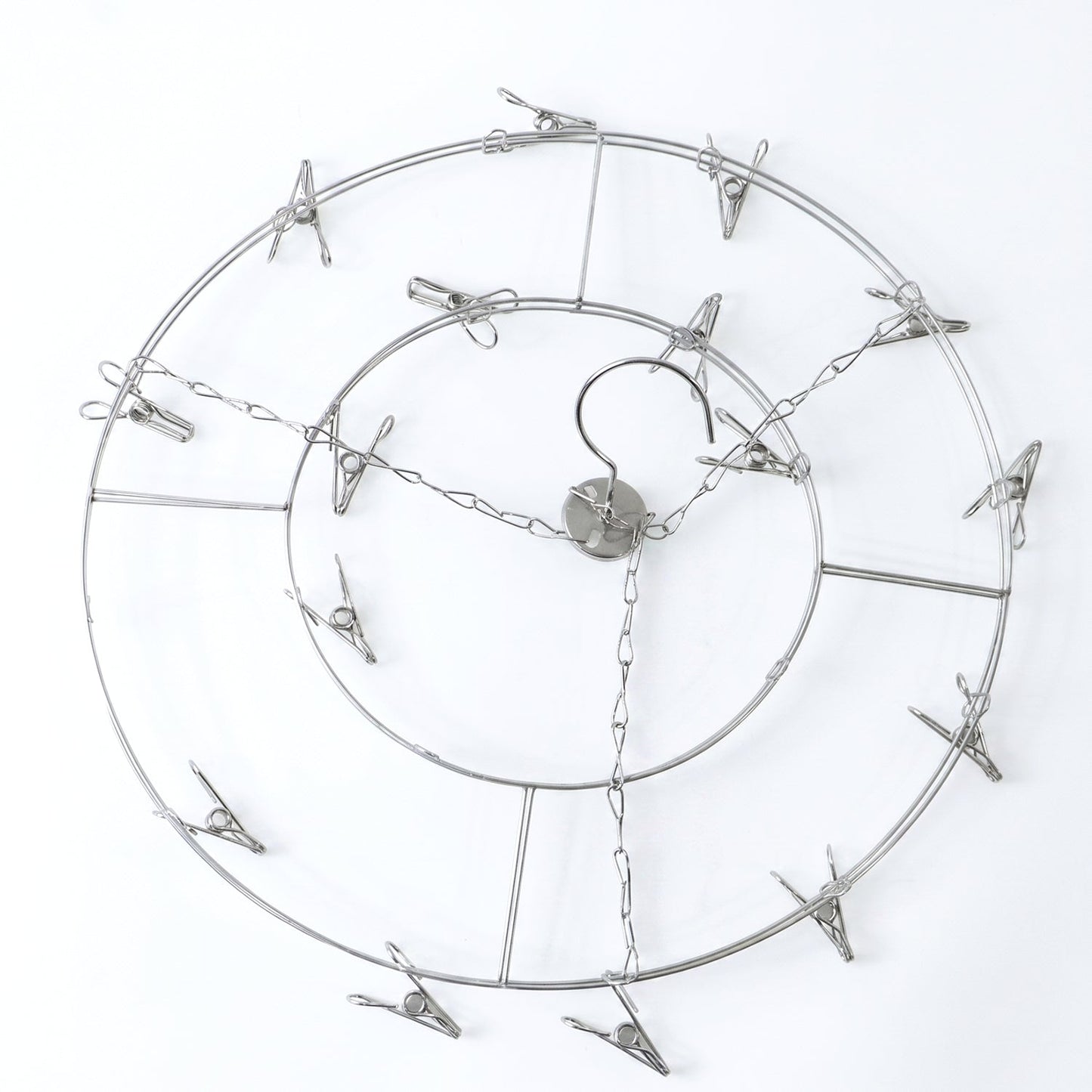 Circular drying rack with clips for socks, gloves and towels