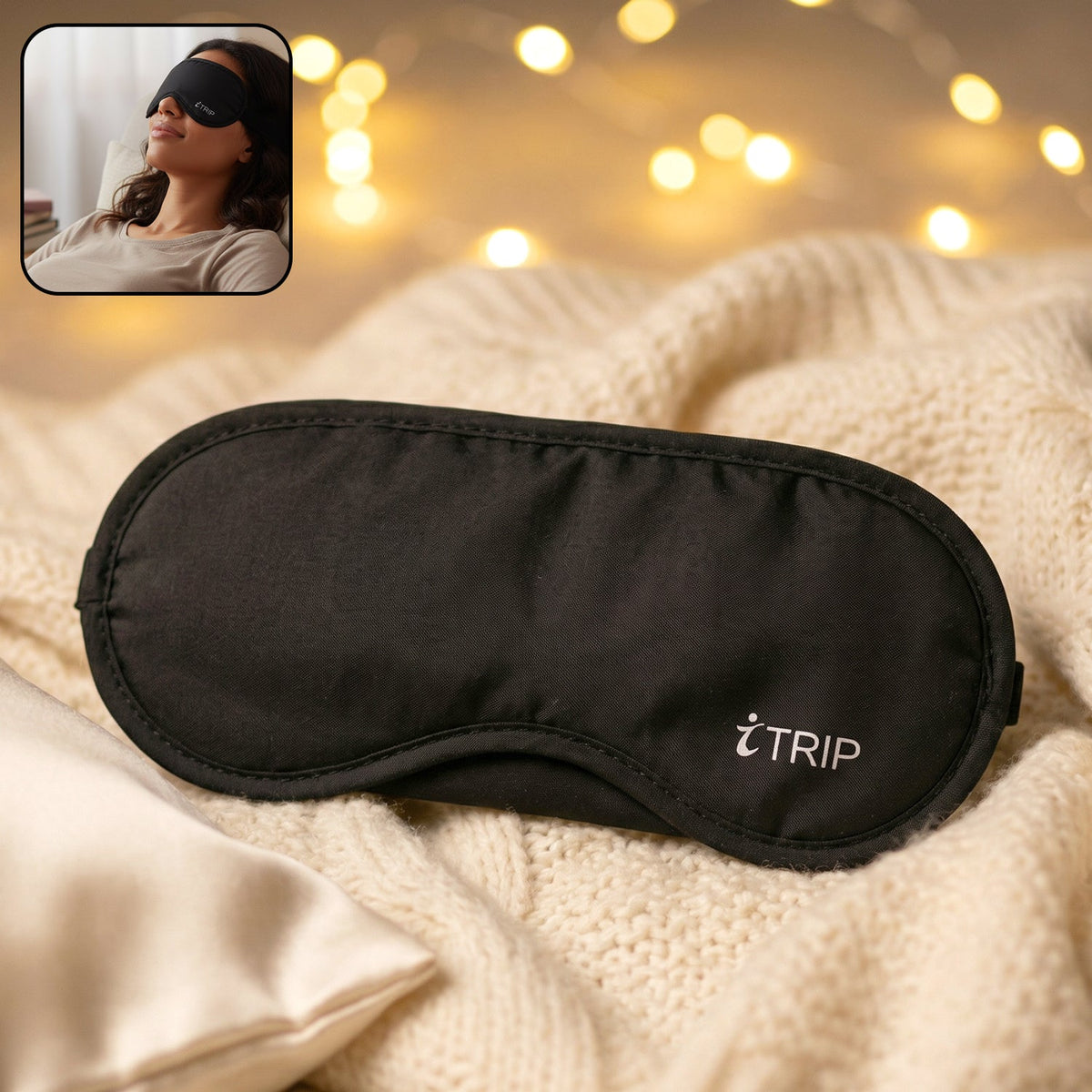 Sleep Eye Mask – Light Blocking & Adjustable Fit – side view