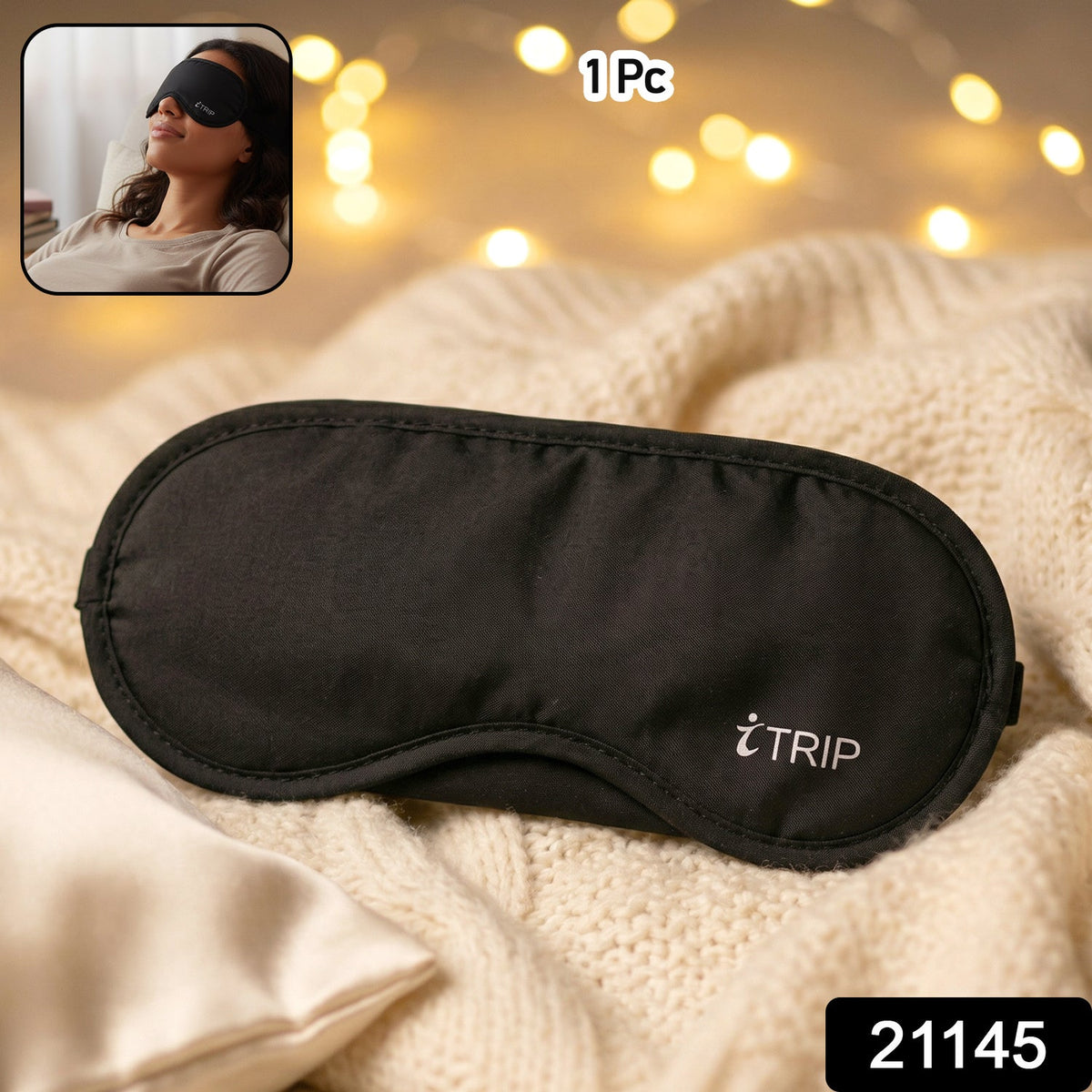 Sleep Eye Mask – Light Blocking & Adjustable Fit – close-up