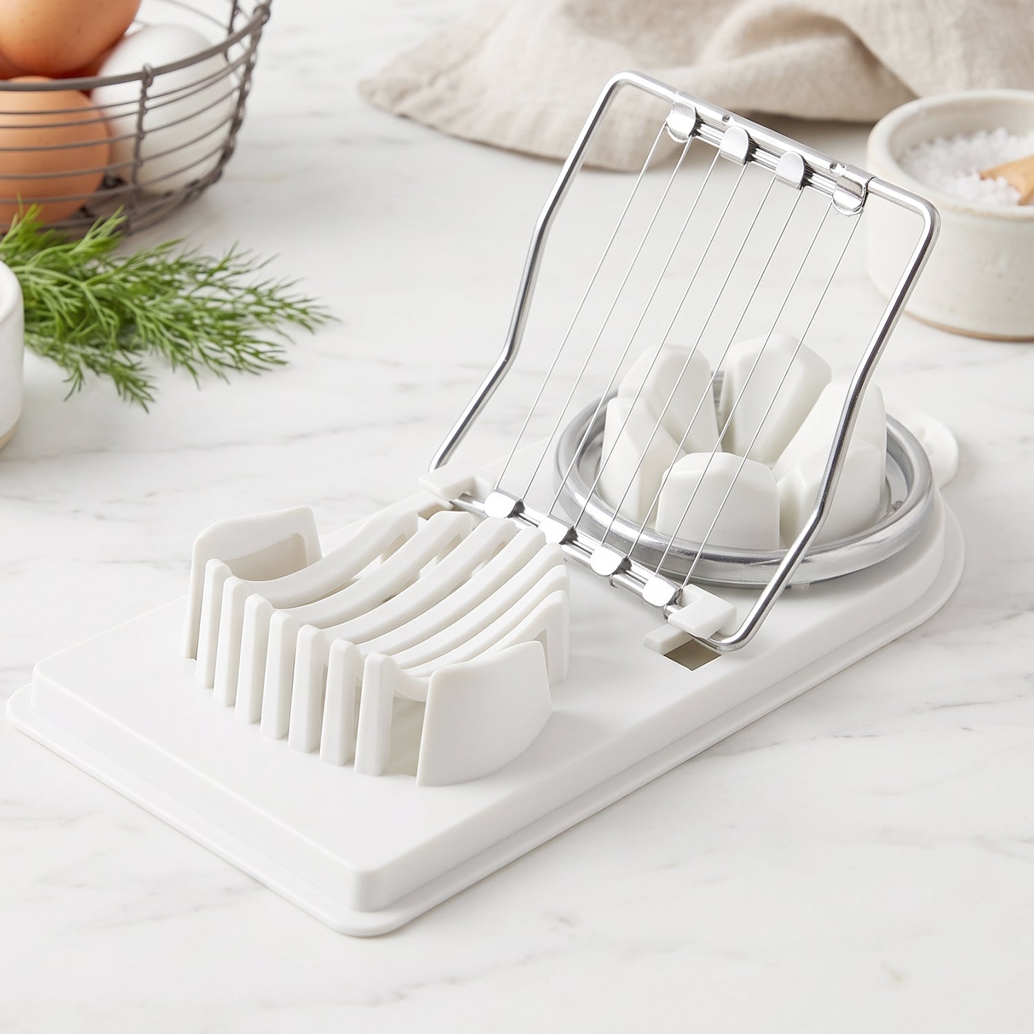 Multi function stainless steel egg cutter for even pieces