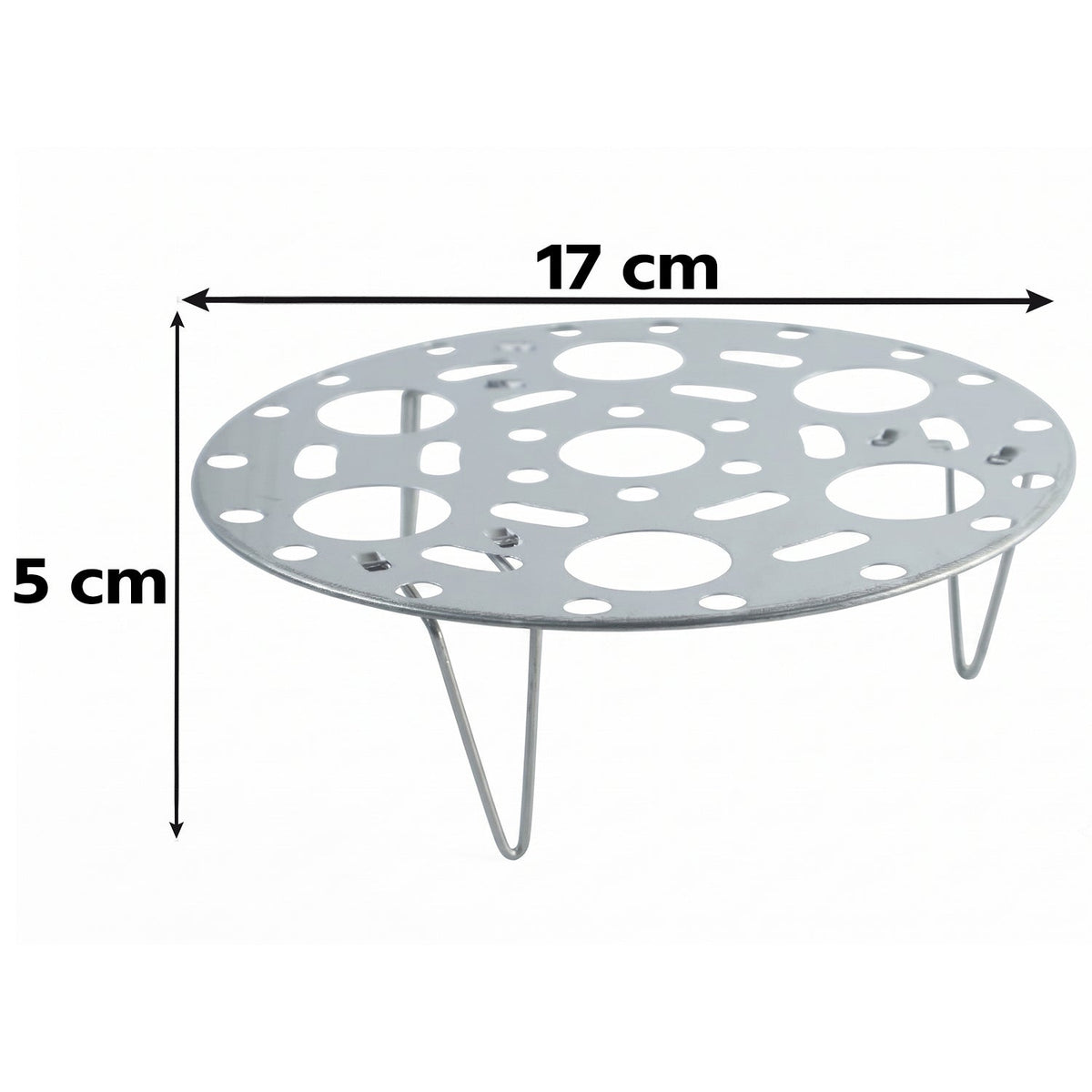 Stainless Steel Round Egg Steamer Rack Folding Trivet Stand – view 6