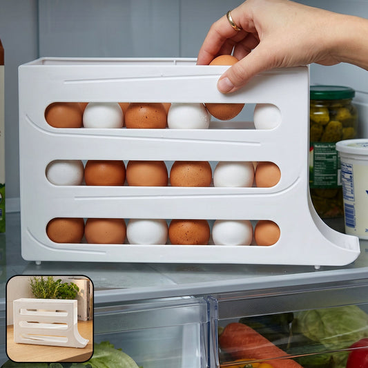 Plastic Egg Storage Organizer – Space-saving Fridge Tray