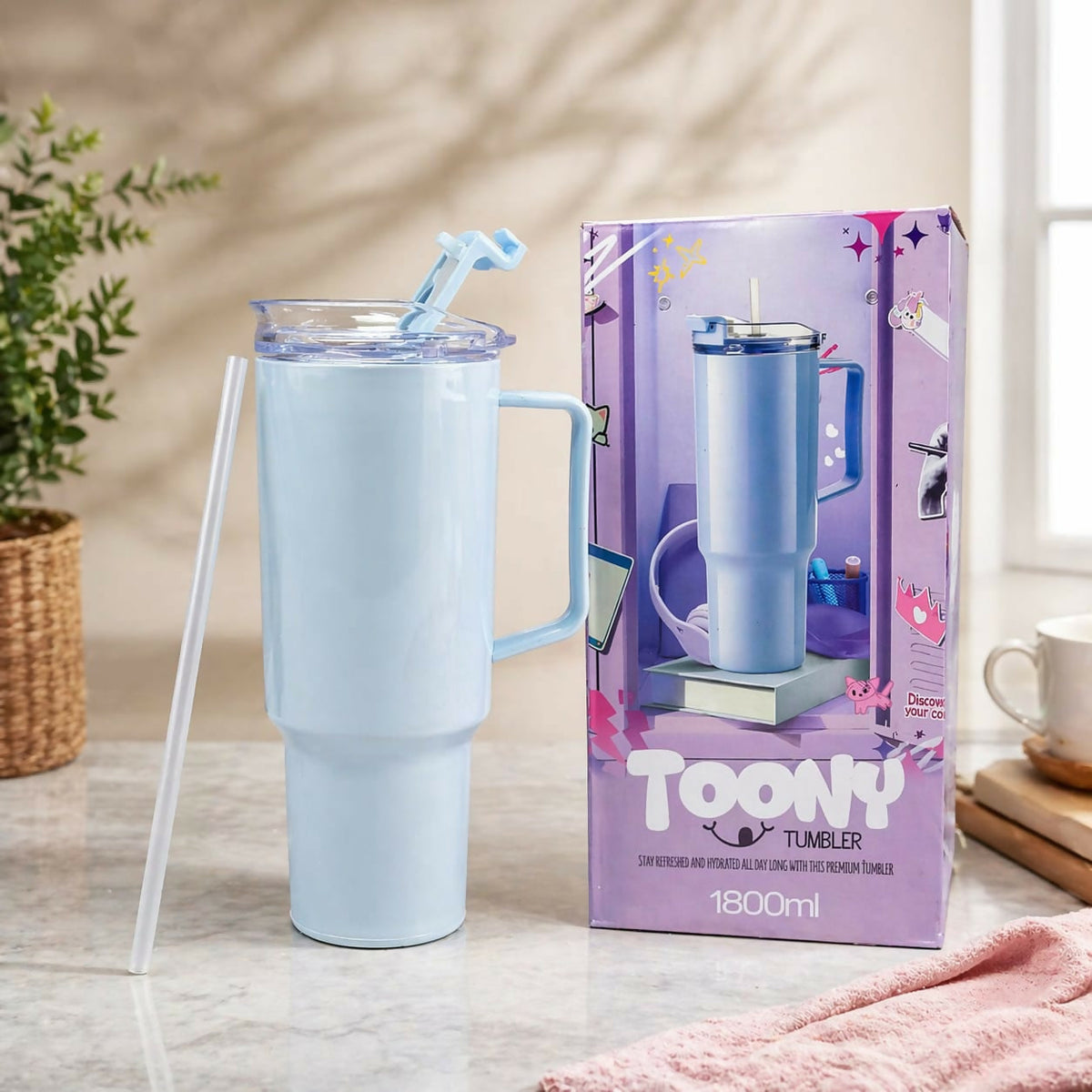 Travel Tumbler – Large 1800ml Capacity with Leak-Proof Lid – view 7
