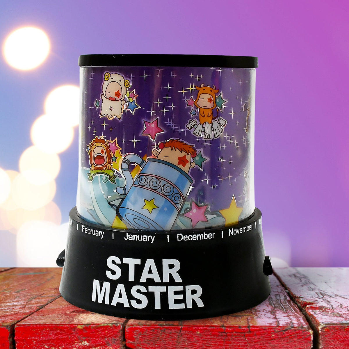 LED Projector Night Light – Rotating Star Music Lamp – close-up