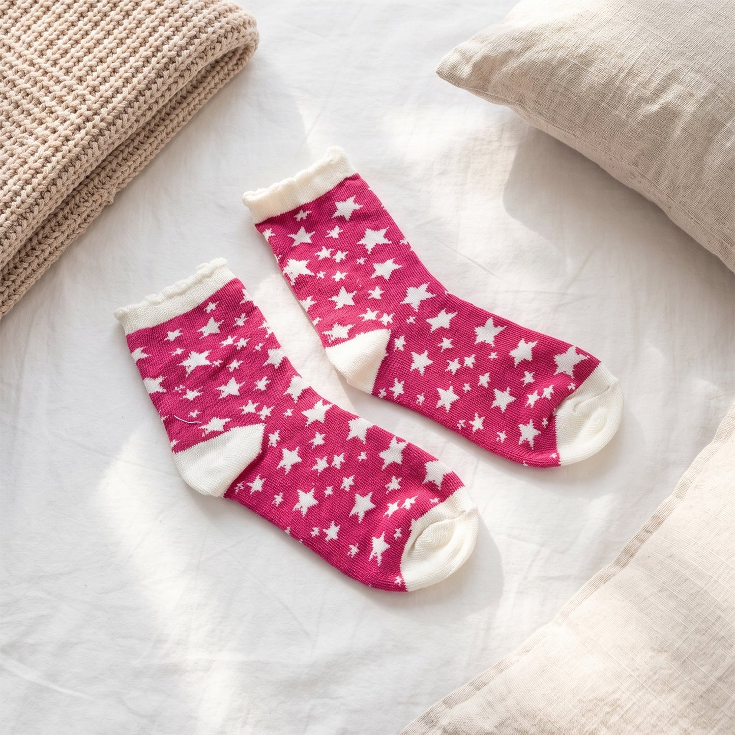 Soft Socks Comfortable Breathable Stretchable Assorted Design Colour (1 Pair)
